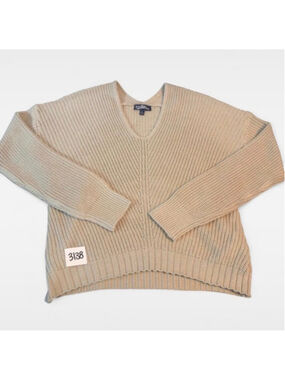 Women's Freshman V-Neck Sweater Beige Size L